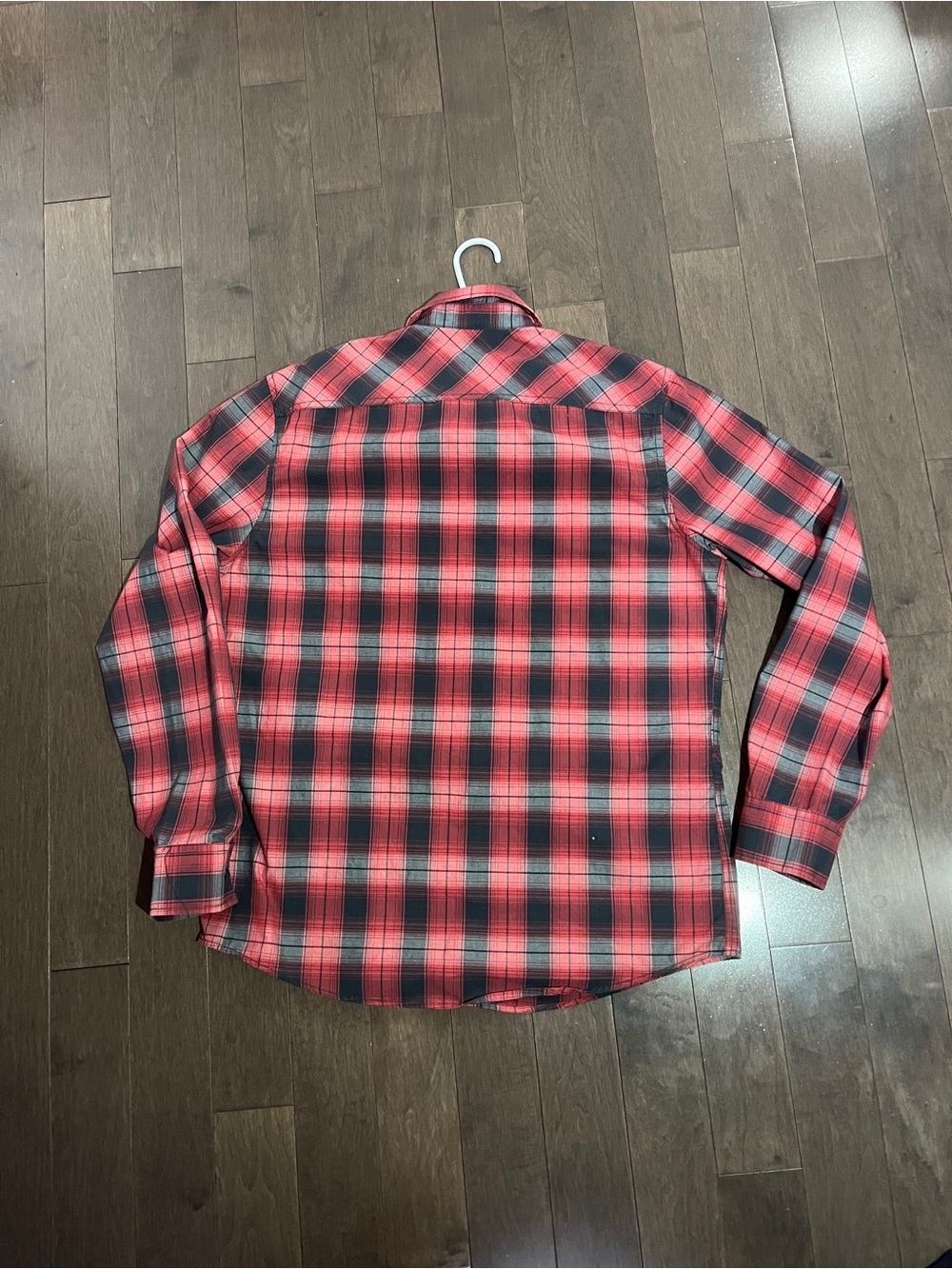 American Rag Red and Black Plaid Button-Down Shirt - Picture 4 of 5
